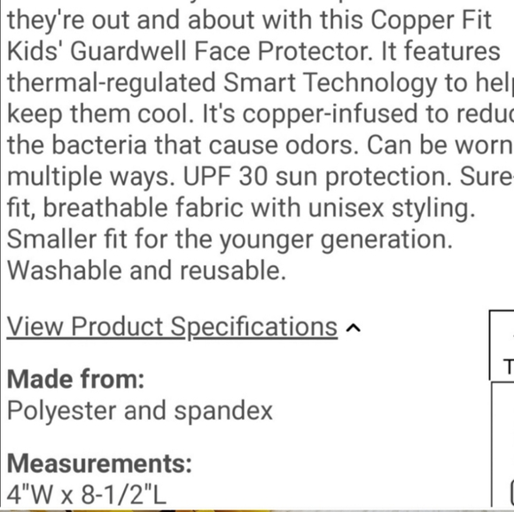 🆕️Cooper Fit Face Mask Protector 3Piece AGES 8+ - Picture 9 of 10